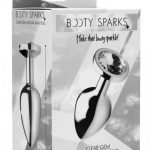 Booty Sparks Clear Gem Medium Anal Plug Silver 2.5 Inches