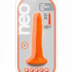 Neo Dual Density Realistic Cock Orange 6 Inch