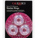 Silicone Stacker Rings Cockrings Clear 3 Each Per Set .75 Inch Diameter