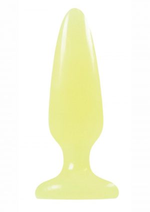 Firefly Pleasure Plug Small 4in Glow In The Dark Yellow Non-Vibrating Anal Plug