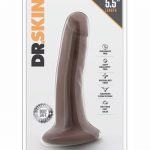 Dr. Skin Realistic Cock With Suction Cup Chocolate 5.5 Inch