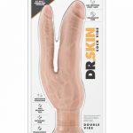 Dr Skin Double Realistic Dual Penetration Vibrating Dildo Showerproof Beige 7 Inch