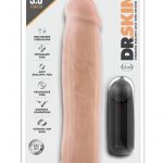 Dr Skin Dr Throb Dildo 9.5in Vibrating With Wired Remote - Vanilla