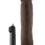 Dr Skin Dr Throb Dildo 9.5in Vibrating With Wired Remote - Chocolate