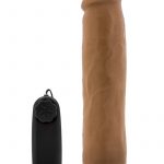 Dr Skin Dr Throb Dildo 9.5in Vibrating With Wired Remote - Caramel