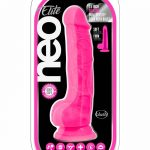 Neo Elite Dual Density Realistic Cock With Balls Suction Base Silicone Pink 7.5 inch