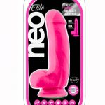 Neo Elite Dual Density Realistic Cock With Balls Suction Base Silicone Pink 7 Inch