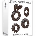 Ring My Bell Cock Ring Set of 4 Rubber Waterproof Black