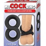 My Cockring Figure Eight Cock and Scrotum Ring Silicone Black