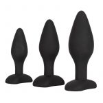 Silicone Anal Exerciser Kit Anal Plugs Waterproof Black