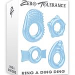 Zero Tolerance Ring A Ding Ding Cockring Set of 4 Rubber Waterproof Blue