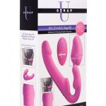 Strap U 10X Evoke Ergo -Fit Inflatable and Vibrating Strapless Strap-On USB Rechargeagle With Wireless Remote Control Pink 9.47 Inches