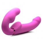 Strap U 10X Evoke Ergo -Fit Inflatable and Vibrating Strapless Strap-On USB Rechargeagle With Wireless Remote Control Pink 9.47 Inches