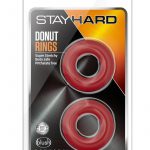 Stay Hard Donut Rings Cock Ring Red 2 Each Per Pack