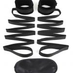 Lux Fetish Bondage Bed Strap 2pc. Playful Restraint System Black