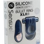 Nu Sensuelle Silicone Bullet Ring XLR8 Rechargeable Vibrating Cock Ring with Remote Control - Blue