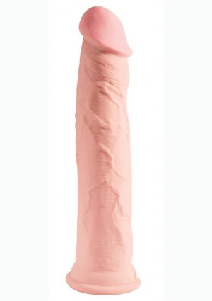 King Cock Plus 11 Inch Triple Density Cock Strap On Compatible Non Vibrating Suction Cup Base Flesh