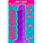 Rock Candy Suga Daddy 8 Dildo Non vibrating Suction Cup Base Purple