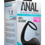 Anal Adventures Platinum Cock Ring Plug Silicone Non Vibrating Black