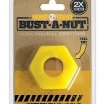 Bone Yard Bust A Nut Silicone Cock Ring Ball Stretcher Yellow