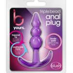 B Yours Triple Bead Anal Plug Purple