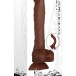 Real Supple Poseable Dildo With Balls 8.25 in - Chocolate