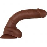 Real Supple Poseable Dildo With Balls 8.25 in - Chocolate