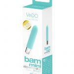 VeDO Bam Mini Rechargeable Silicone Bullet Vibrator - Tease Me Turquoise