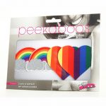 Peekaboo Pride Glitter Rainbows And Hearts Pasties - Rainbow