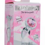 Booty Sparks Pink Gem Glass Anal Plug - Small - Pink