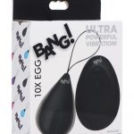 Bang 10X Rechargeable Silicone Vibrating Egg With Remote Control - Black