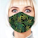 Super Fun Pot Leaf Mask - Green/Black