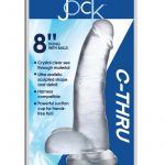 Jock C-Thru Realistic Dong With Balls 8 in - Clear