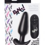 Bang! 21x Vibrating Silicone Rechargeable Butt Plug With Remote Control - Black