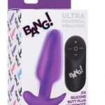 Bang! 21x Vibrating Silicone Rechargeable Butt Plug With Remote Control - Purple