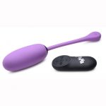 Bang! 28x Plush Silicone Rechargeable Egg With Remote Control - Purple