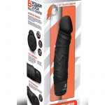 Powercocks Silicone Rechargeable Realistic Vibrator 6.5in - Black
