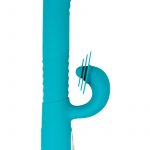 Show Stopper Rechargeable Silicone Dual Vibrator With Clitoral Stimulator - Teal