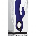 Bunny Buddy Rechargeable Silicone Dual Vibrator With Clitoral Stimulator - Purple