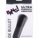 Bang 10X Vibrating Metallic Silicone Rechargeable Bullet Vibrator - Black