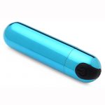 Bang 10X Vibrating Metallic Silicone Rechargeable Bullet Vibrator - Blue