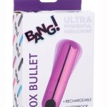 Bang 10X Vibrating Metallic Silicone Rechargeable Bullet Vibrator - Purple