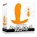 Creamsicle Silicone Rechargeable Wearable Vibrator With Remote Control - Orange/White