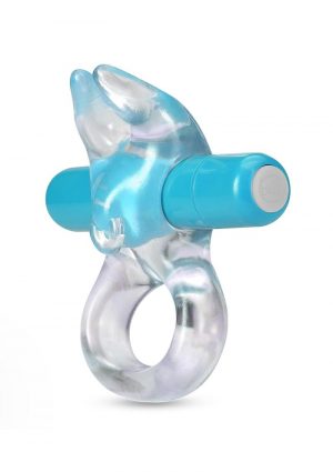 Play With Me Bull Vibrating Cock Ring - Blue