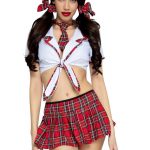 Leg Avenue Miss Prep School (4 Piece Set) - Medium/Large - Red/White