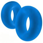 Hunkyjunk Stiffy Bulge Silicone Cock Ring (2 Pack) - Teal Ice