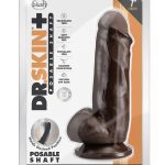 Dr. Skin Plus Girthy Posable Dildo 7in - Chocolate