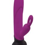 Mini Bonnie andamp; Clyde Rechargeable Silicone Rabbit Vibrator - Purple/Black