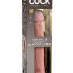 King Cock Elite Dual Density Silicone Dildo 10in - Vanilla