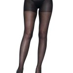 Leg Avenue Nylon Sheer Open Butt Crotchless Pantyhose - O/S - Black